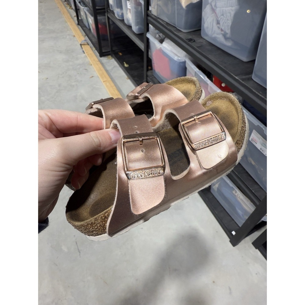 Birkenstock Arizona Kids Size 26 Electric Metallic Copper‎ Birko Flor Sandal